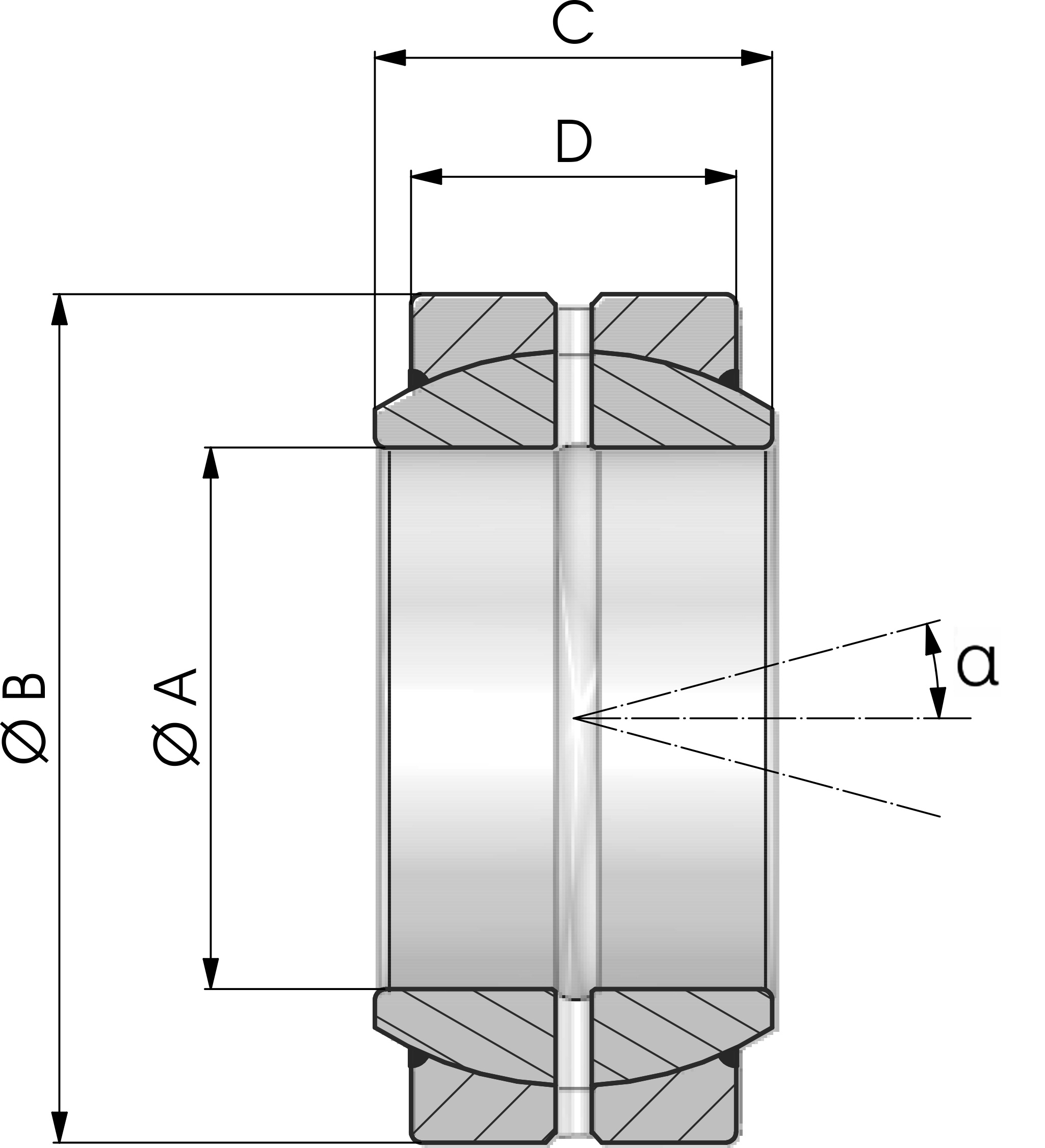 CABEZA DE RÓTULA ESFÉRICA RADIAL GE-ES-2RS